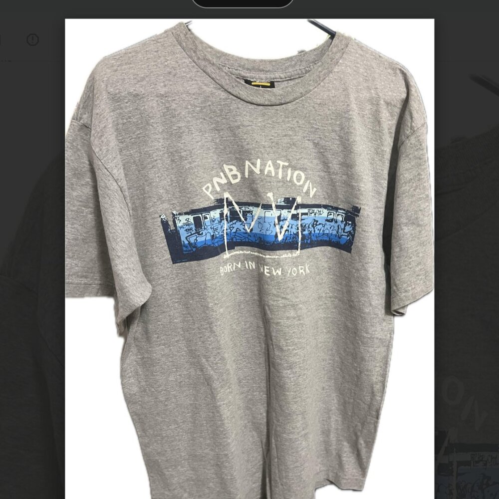 Vintage PNB Nation Gray Born in NYC Tshirt Mens Size Large